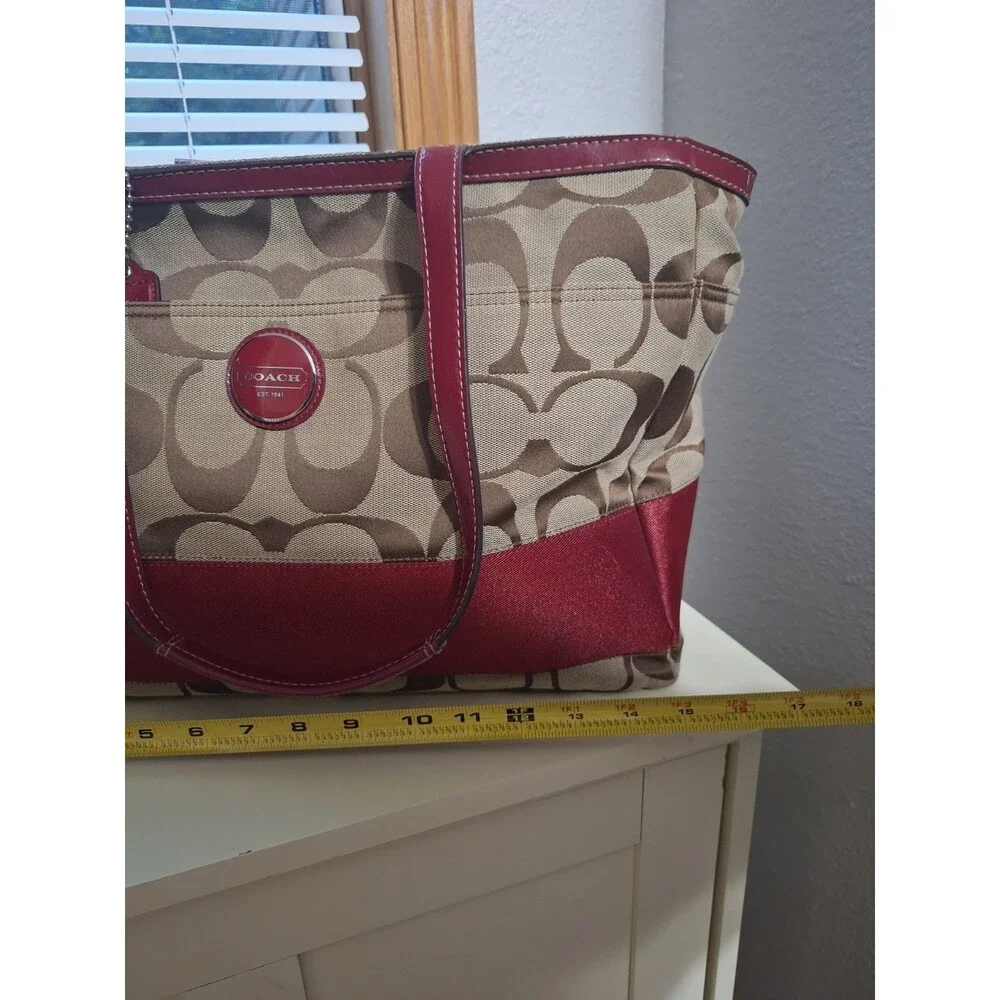 Coach Large Diaper Bag brown red/burgundy